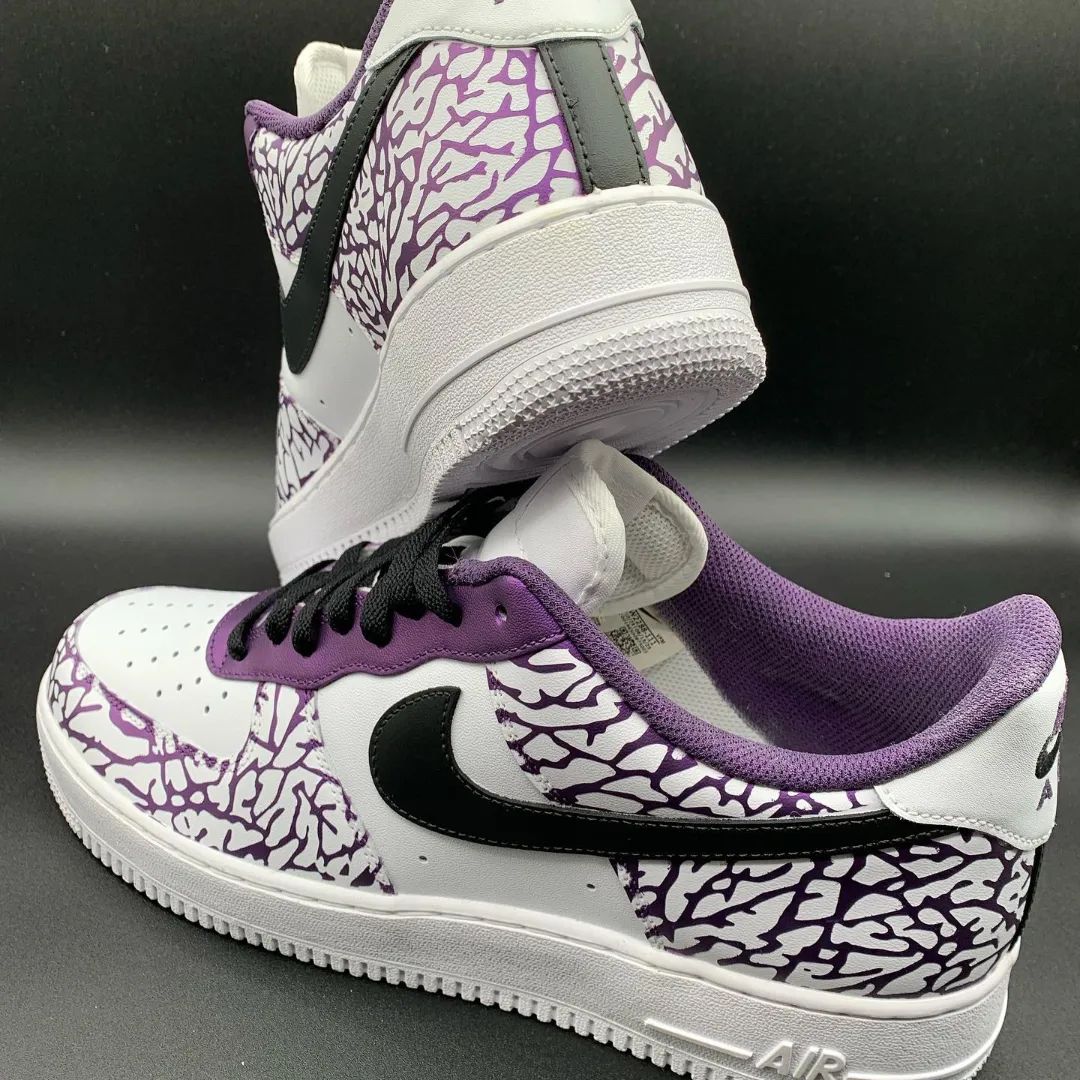 Black Purple Net Custom Sneakers Air Force 1