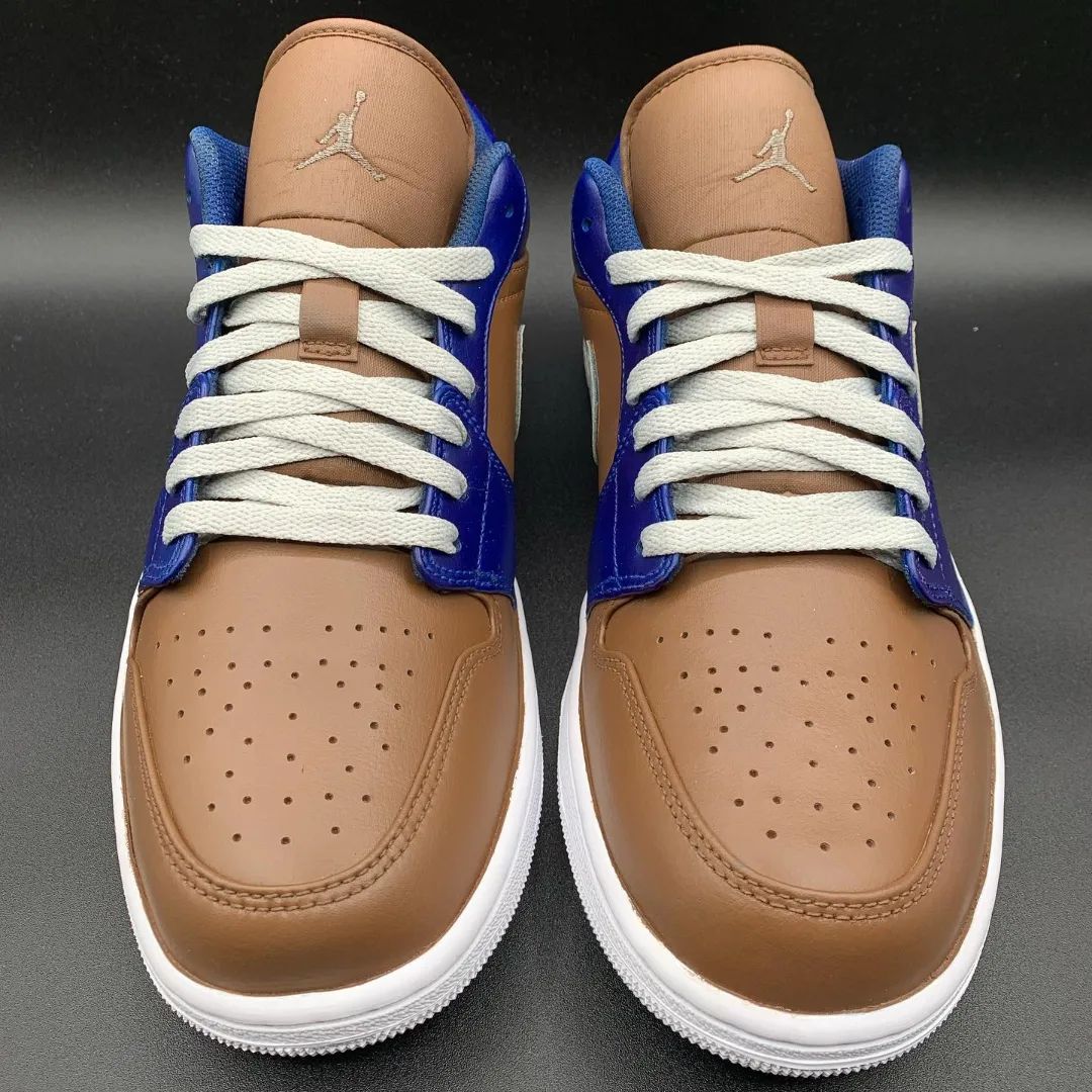 Brown Blue Custom Sneakers Air Jordan 1 Low