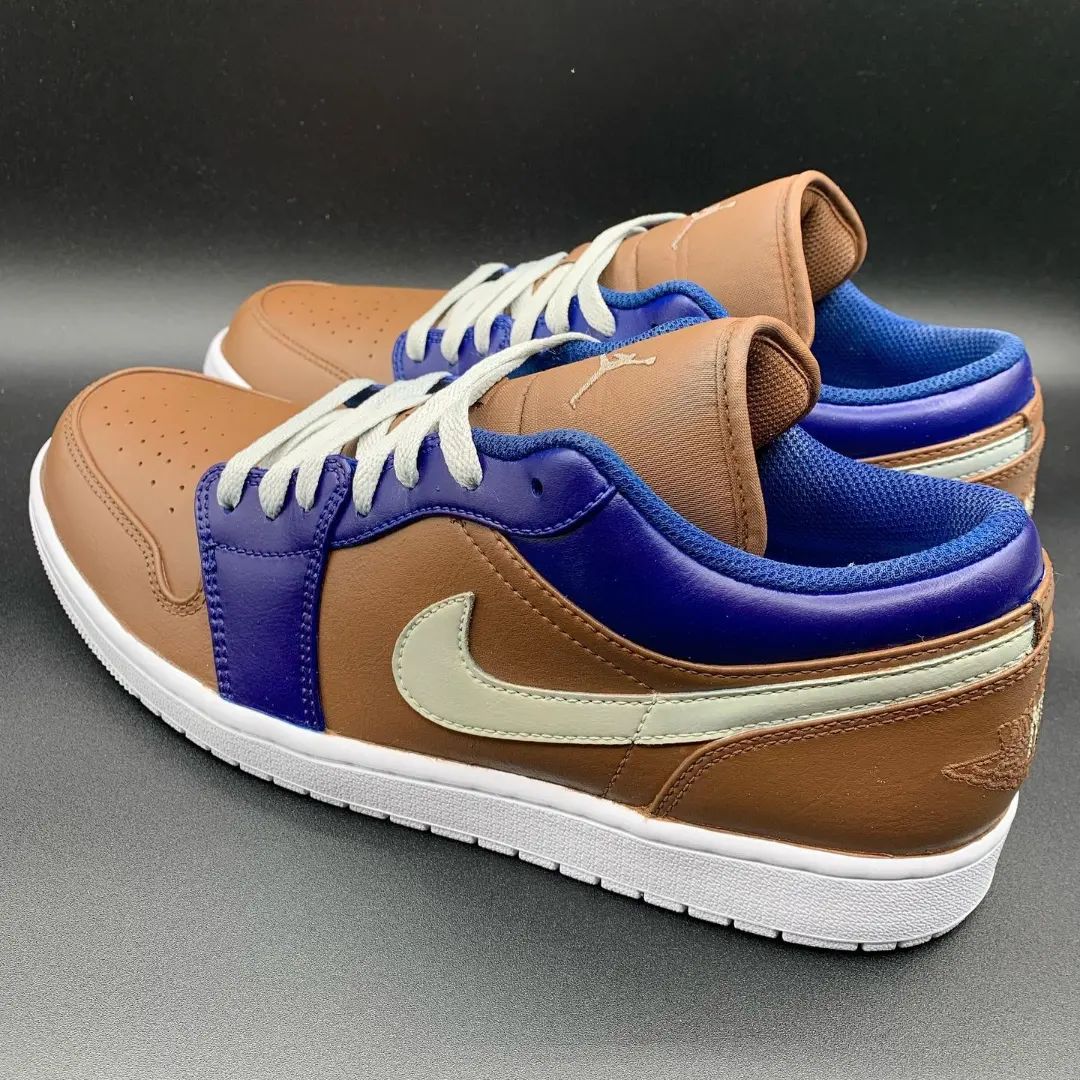 Brown Blue Custom Sneakers Air Jordan 1 Low