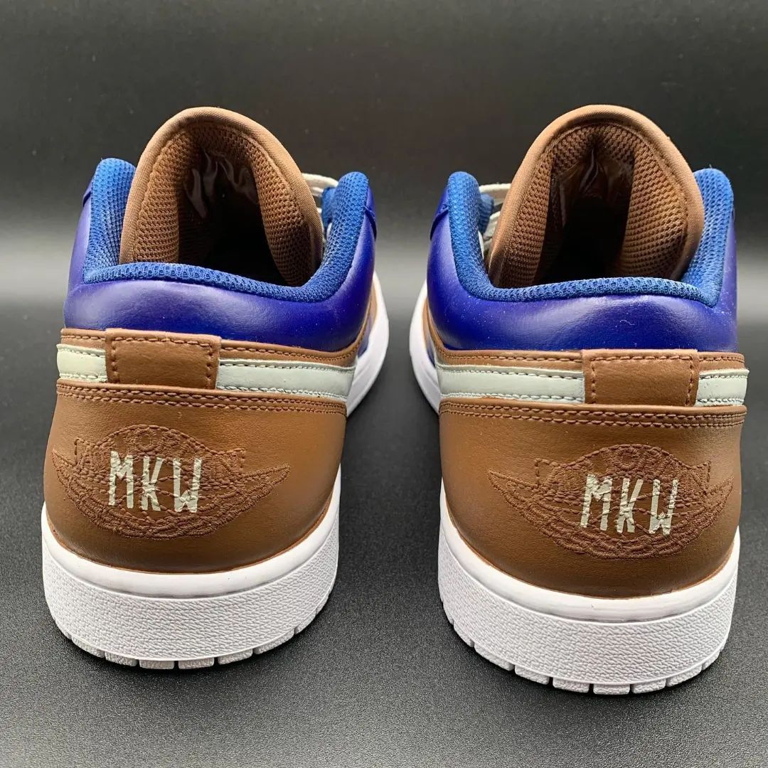 Brown Blue Custom Sneakers Air Jordan 1 Low