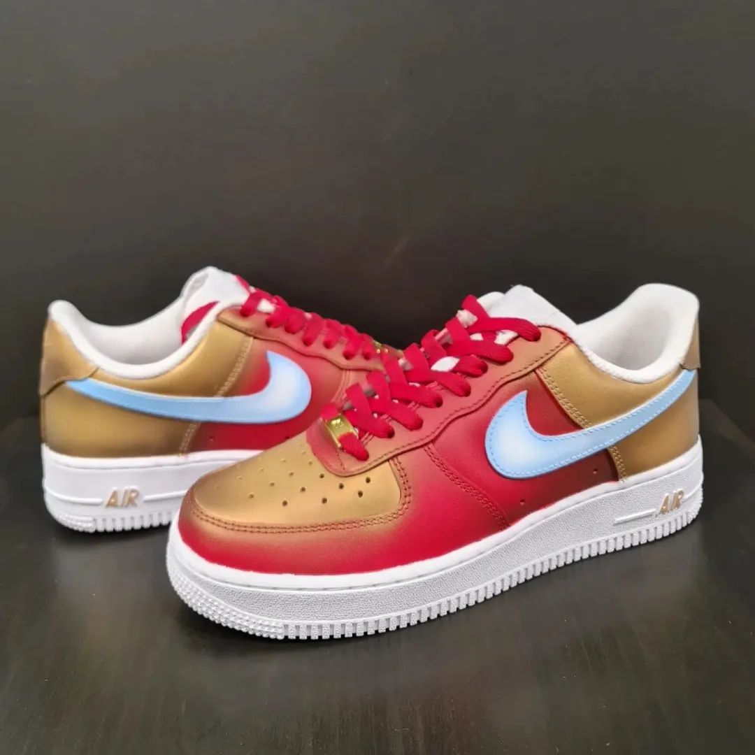 Red Brown Custom Sneakers Air Force 1