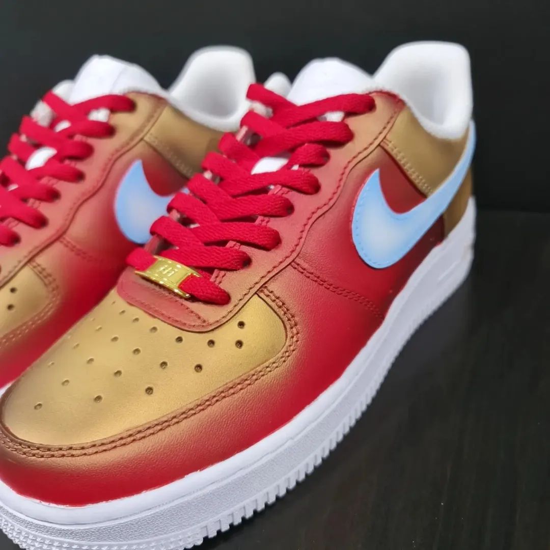 Red Brown Custom Sneakers Air Force 1