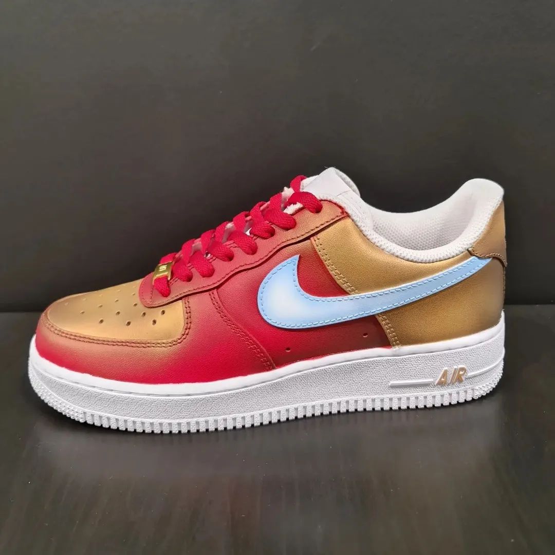 Red Brown Custom Sneakers Air Force 1