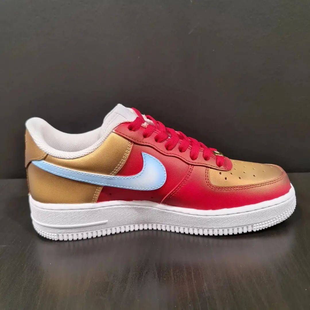 Red Brown Custom Sneakers Air Force 1