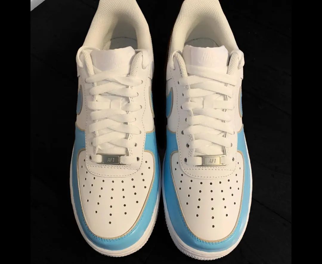 Blue Smooth Custom Sneakers Air Force 1