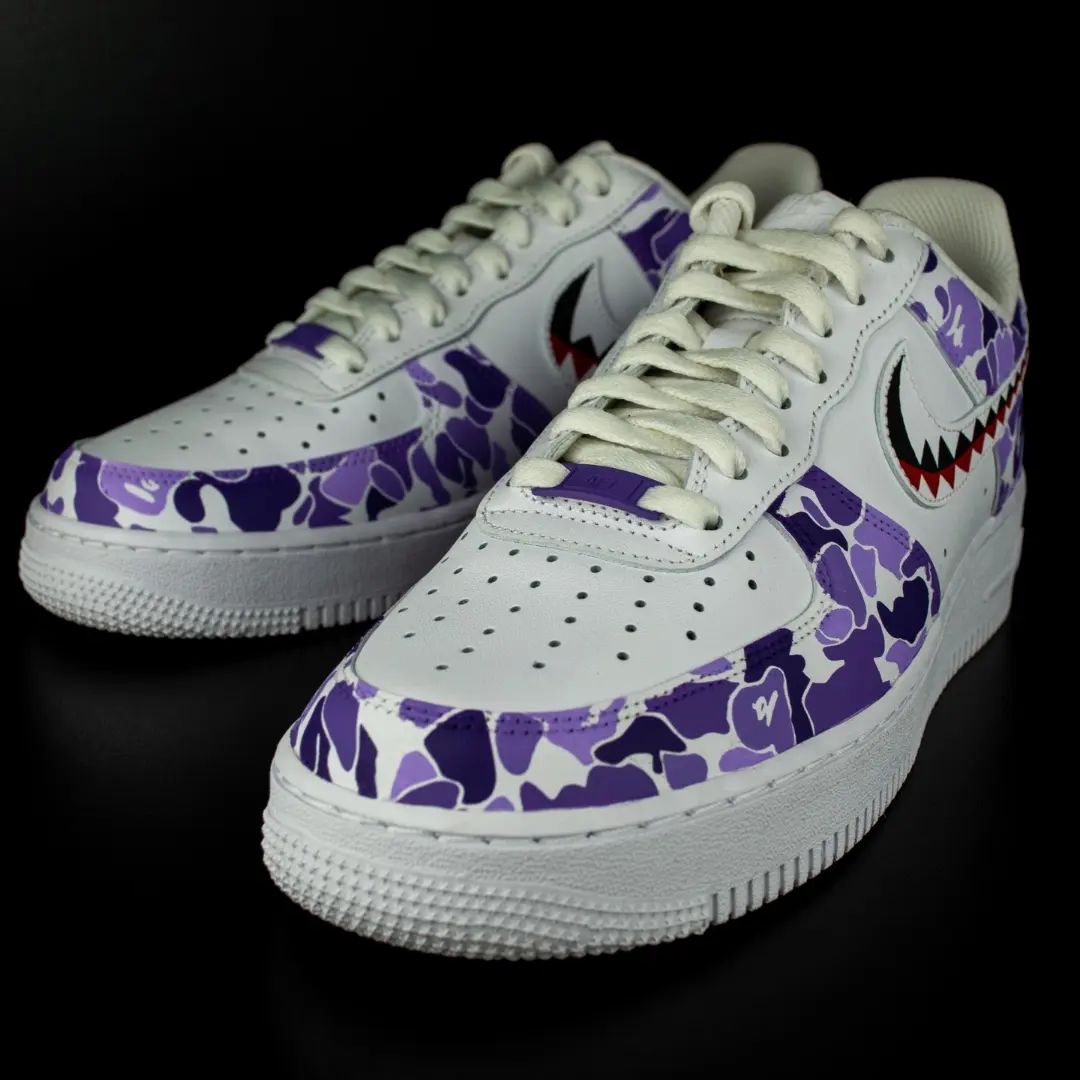 Purple Shark Custom Sneakers Air Force 1