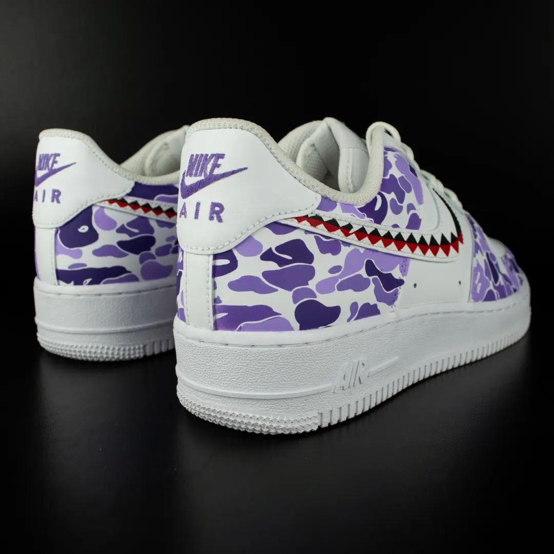 Purple Shark Custom Sneakers Air Force 1