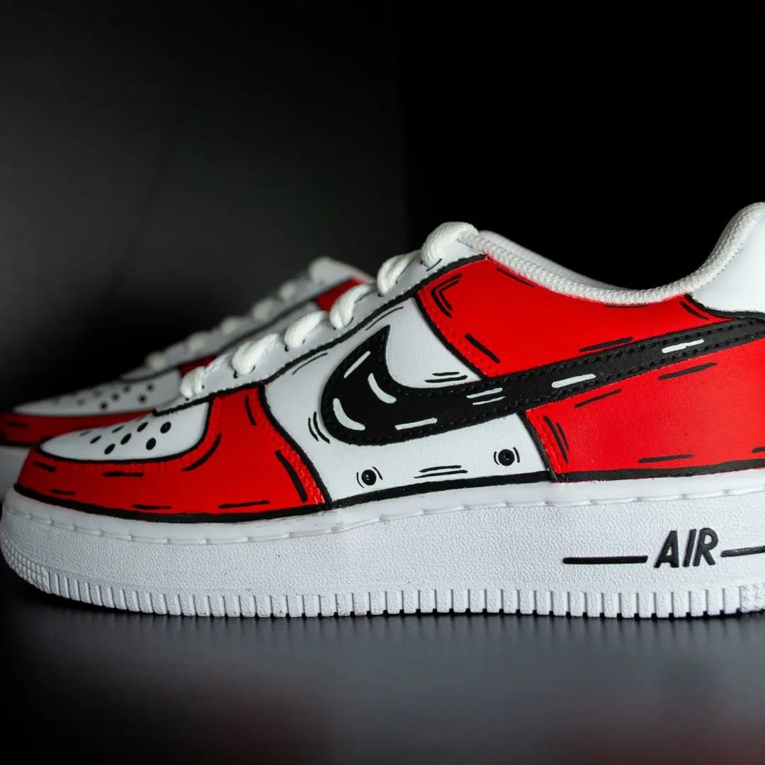 Red Cartoon Custom Sneakers Air Force 1