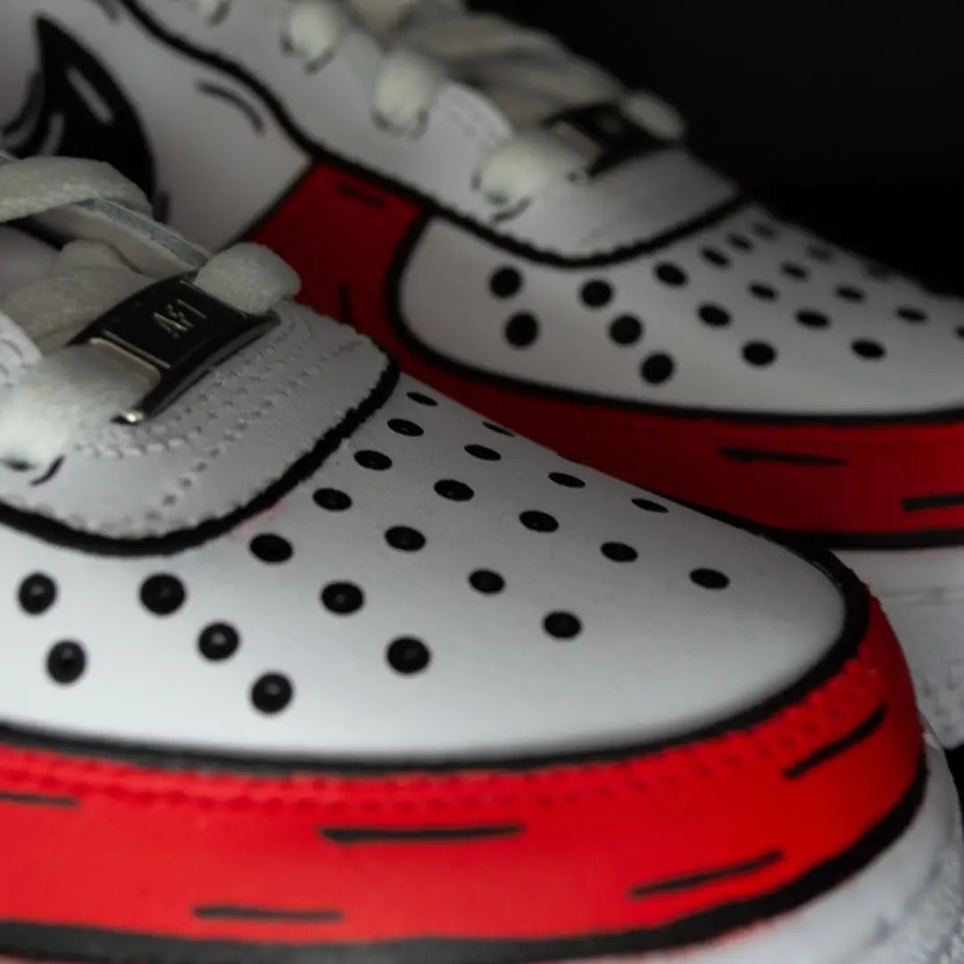 Red Cartoon Custom Sneakers Air Force 1