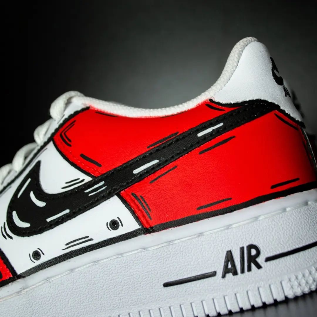 Red Cartoon Custom Sneakers Air Force 1