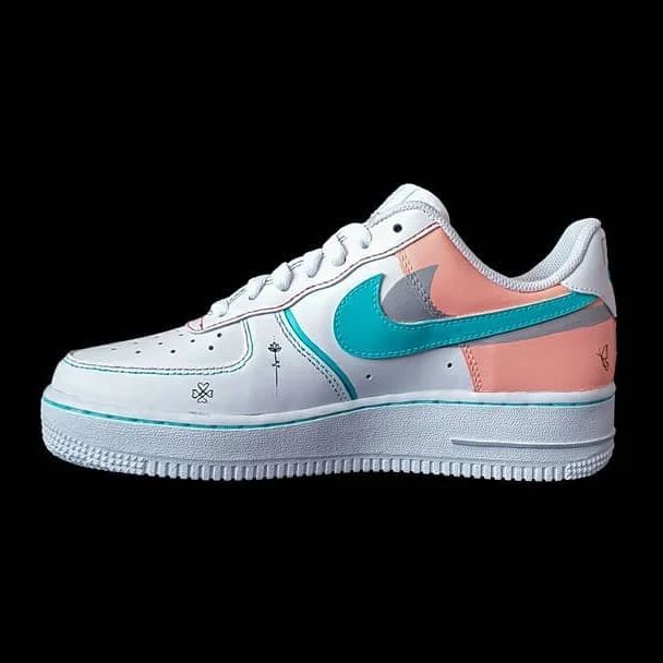 Pink Grey Shadow Custom Sneakers Air Force 1