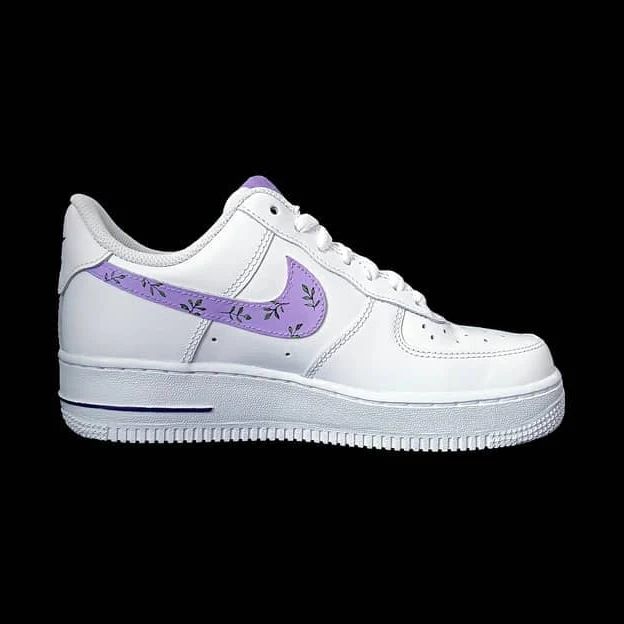 Purple Leave Custom Sneakers Air Force 1