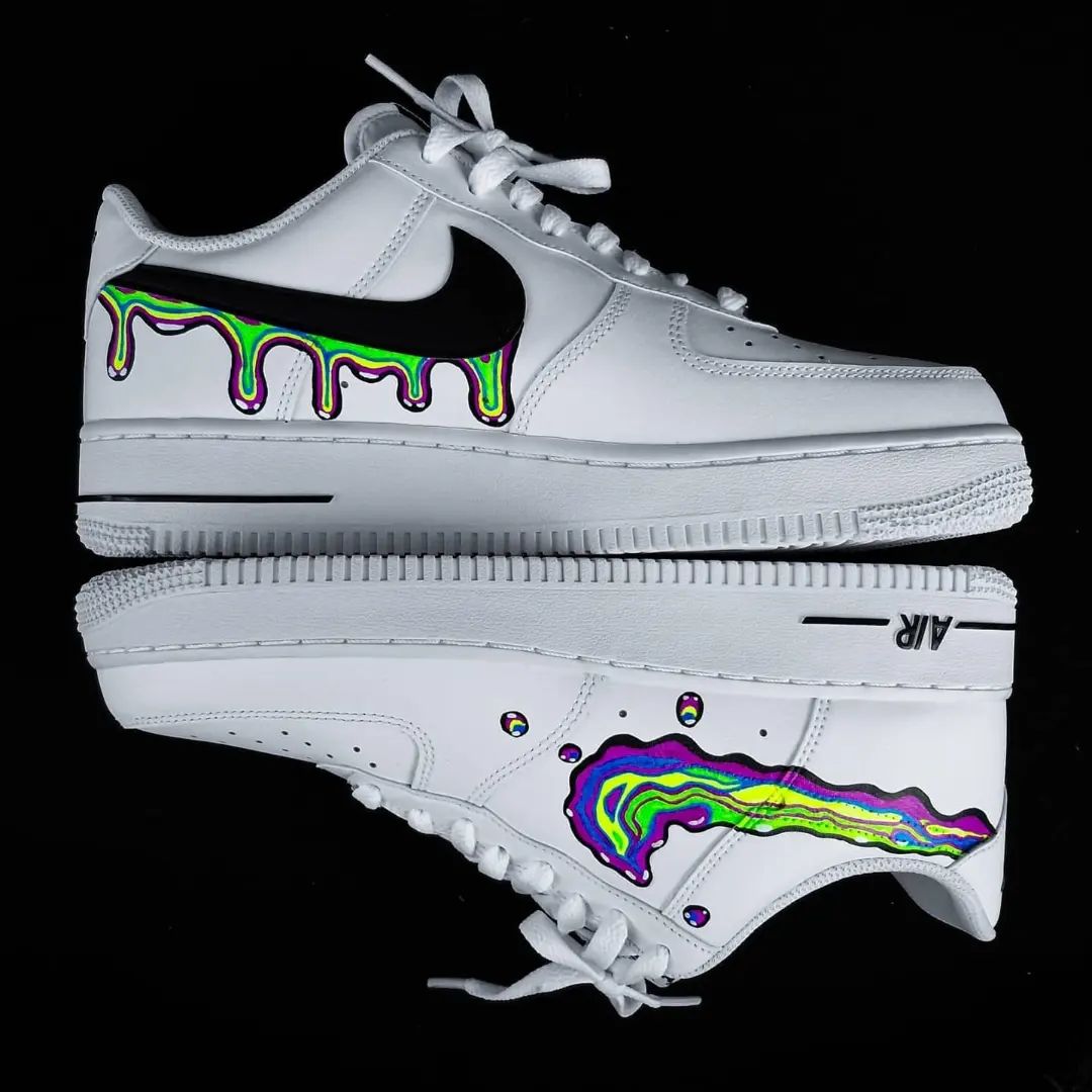 Neon Dripping Custom Sneakers Air Force 1