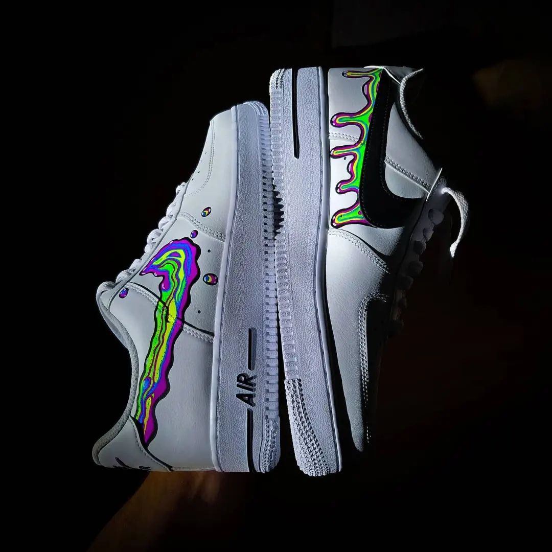 Neon Dripping Custom Sneakers Air Force 1