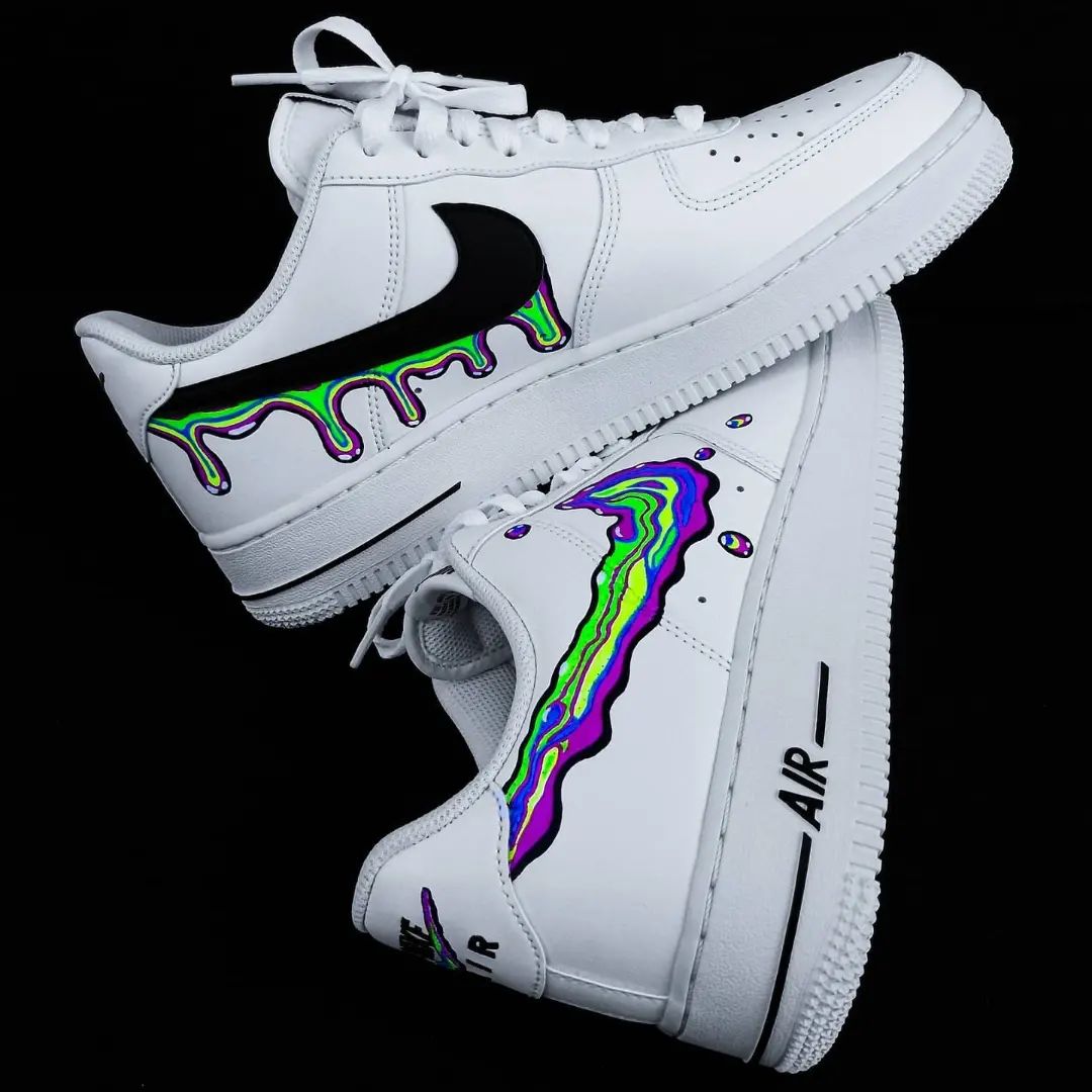 Neon Dripping Custom Sneakers Air Force 1