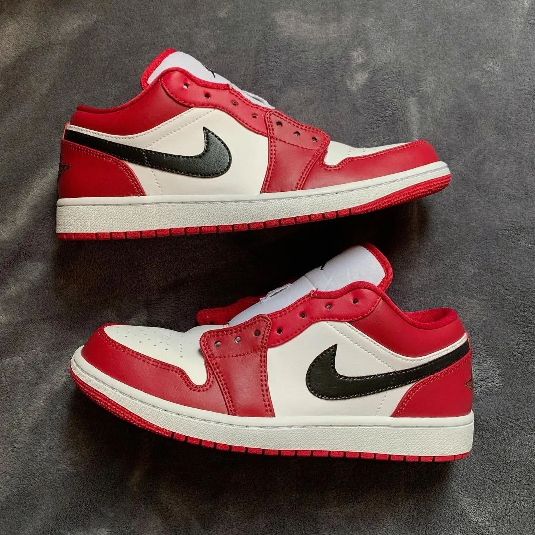 Red Black Custom Sneakers Air Jordan 1 Low