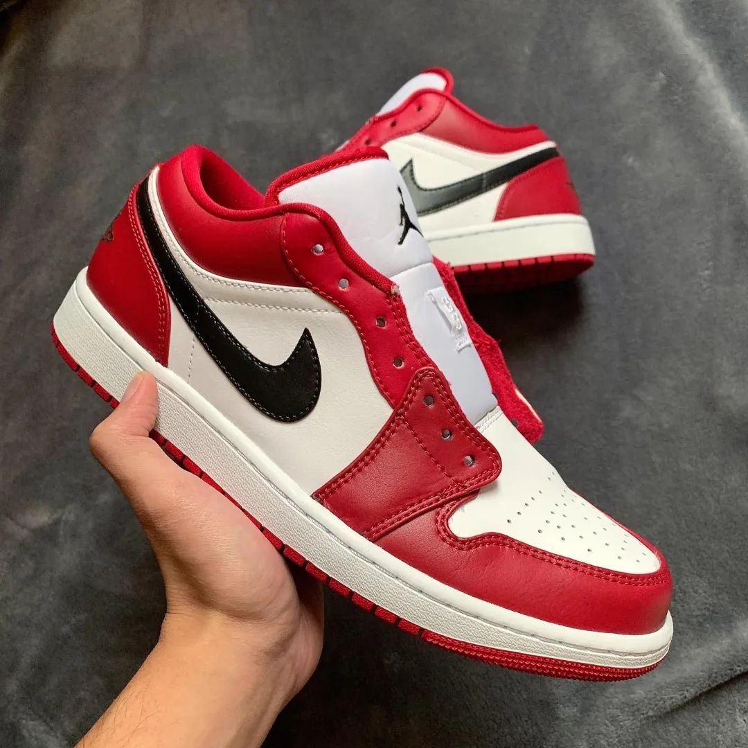 Red Black Custom Sneakers Air Jordan 1 Low