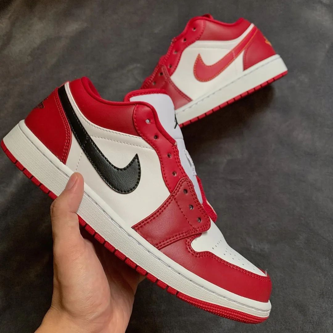 Red Black Custom Sneakers Air Jordan 1 Low