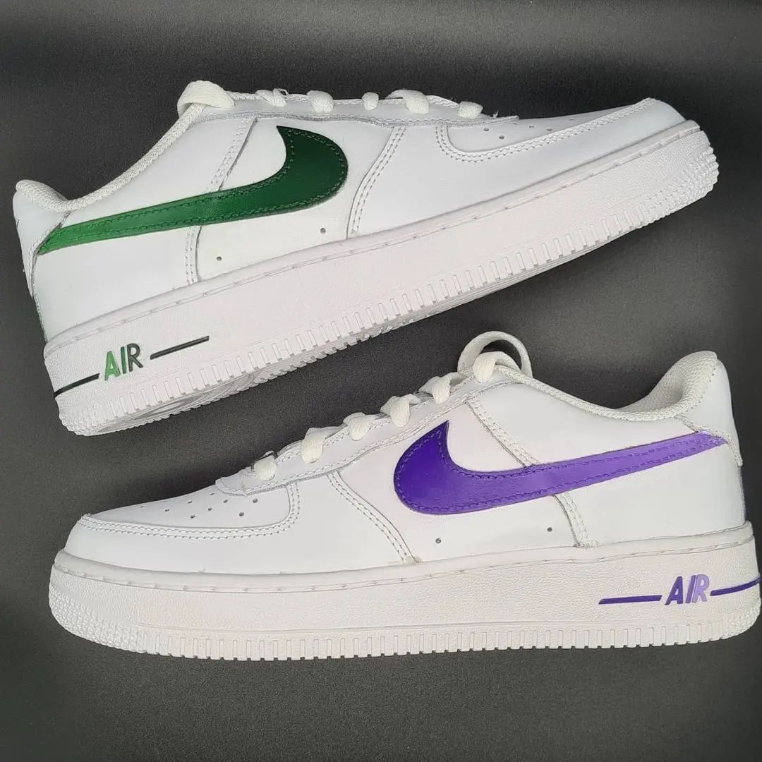 Purple Green Custom Sneakers Air Force 1