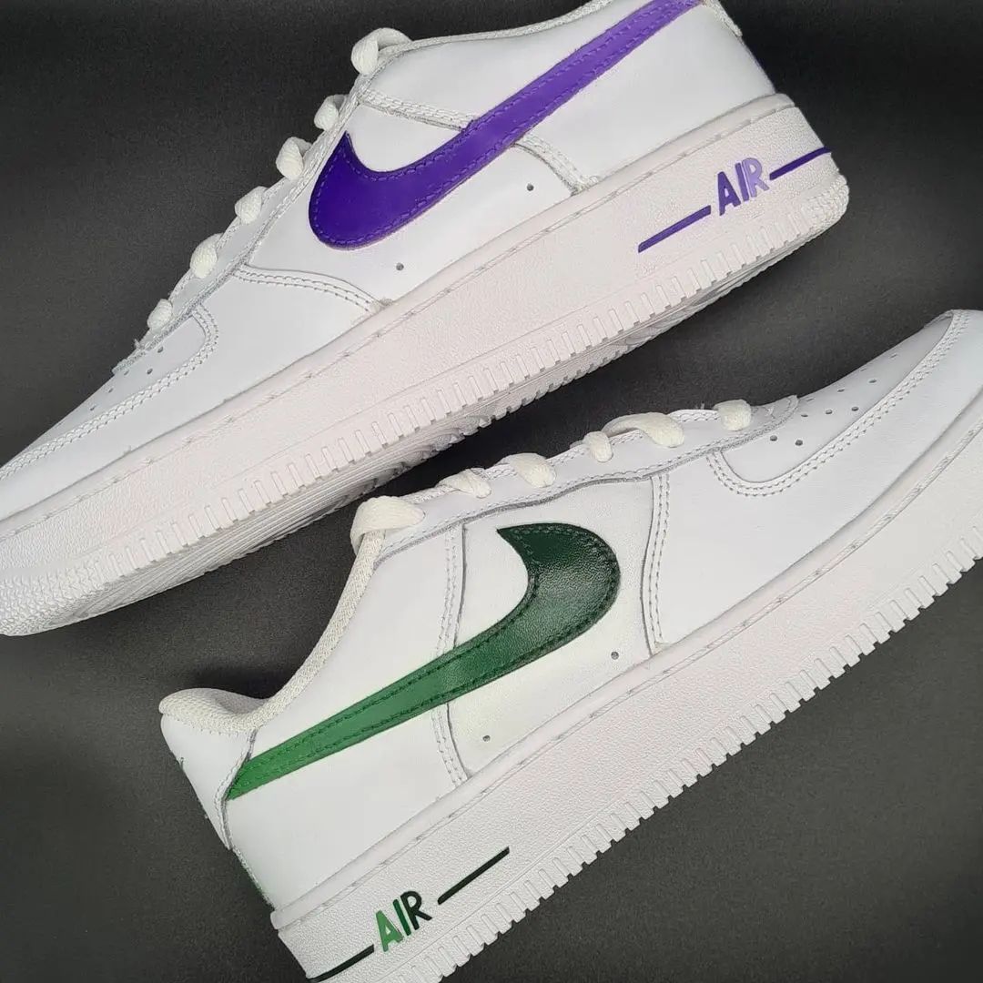 Purple Green Custom Sneakers Air Force 1