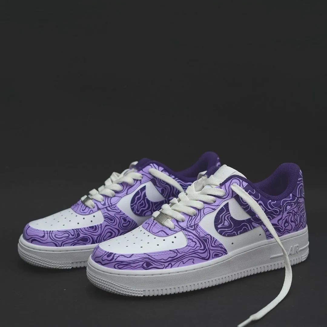 Abstract Purple Custom Sneakers Air Force 1