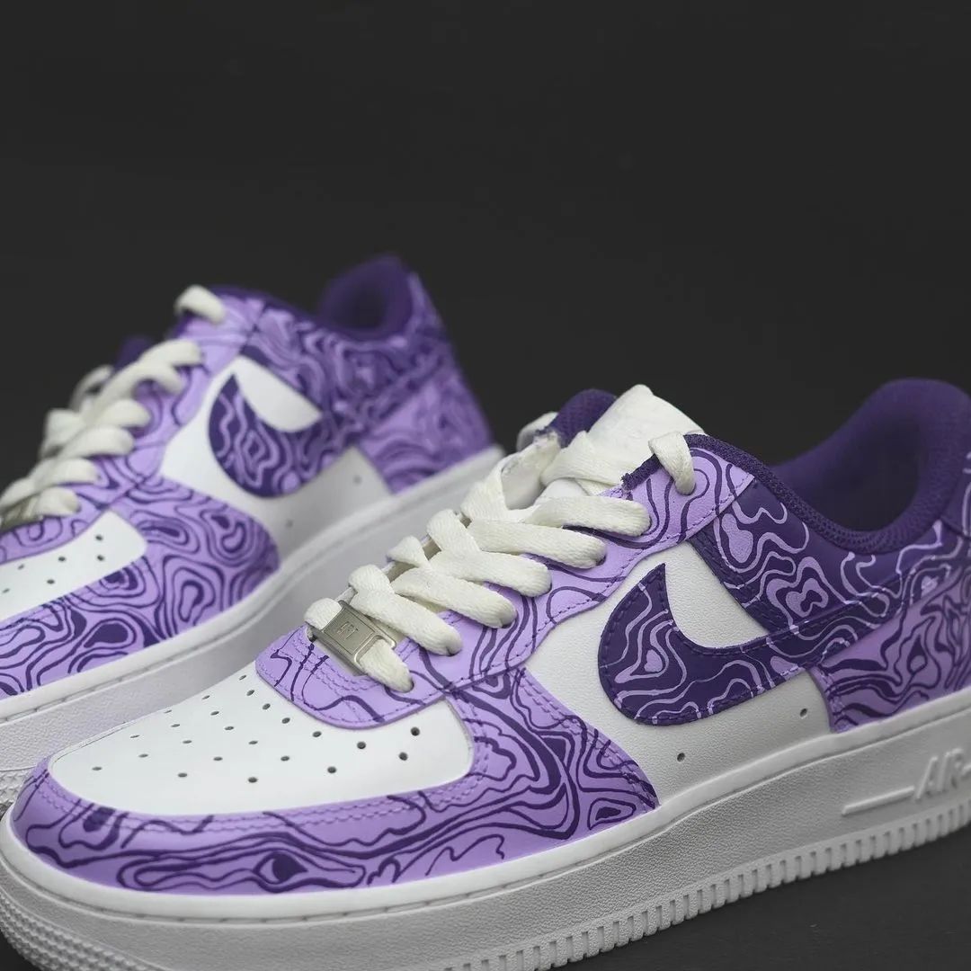 Abstract Purple Custom Sneakers Air Force 1