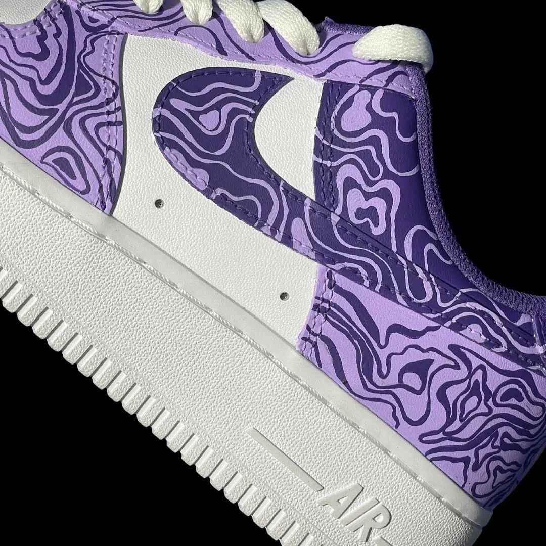 Abstract Purple Custom Sneakers Air Force 1