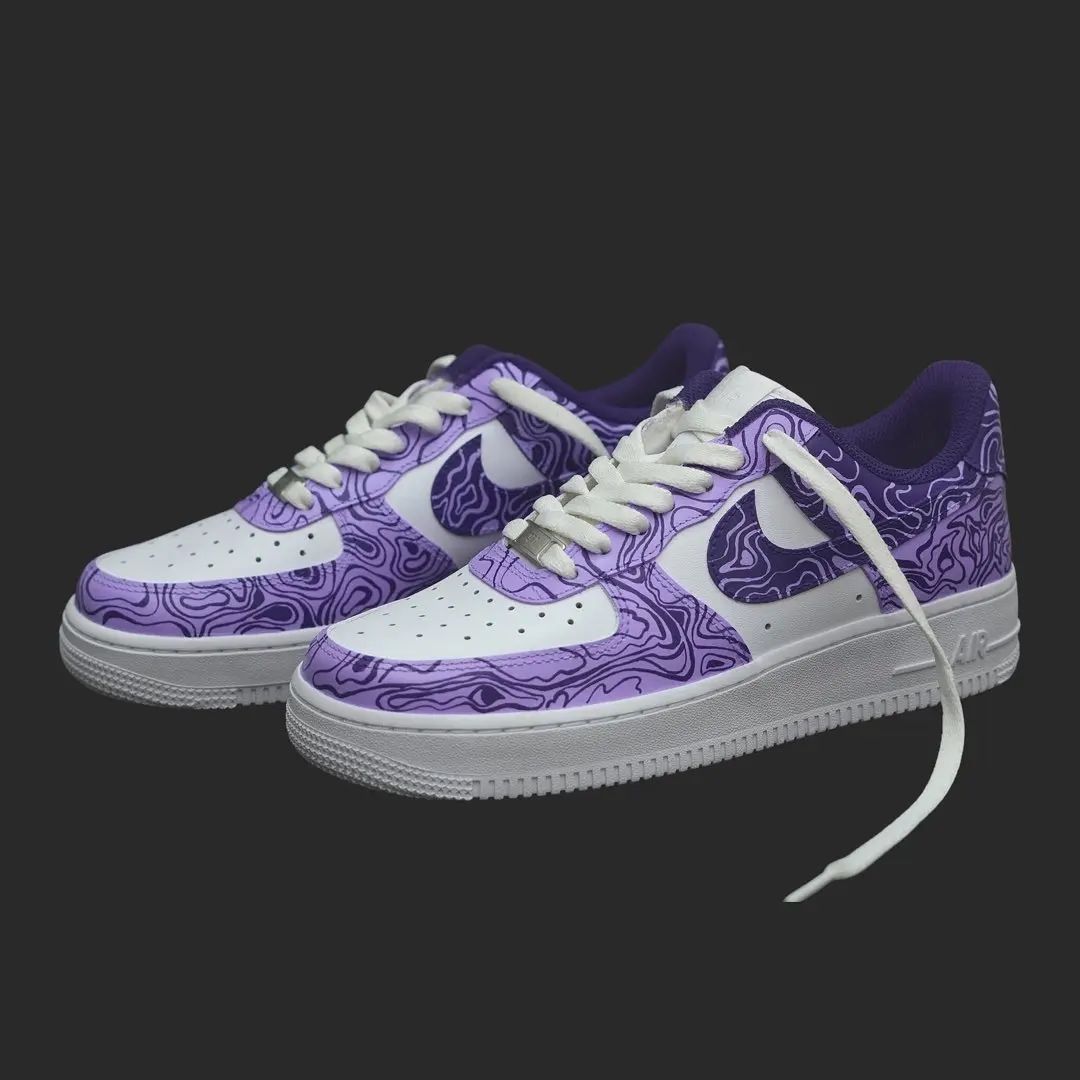 Abstract Purple Custom Sneakers Air Force 1