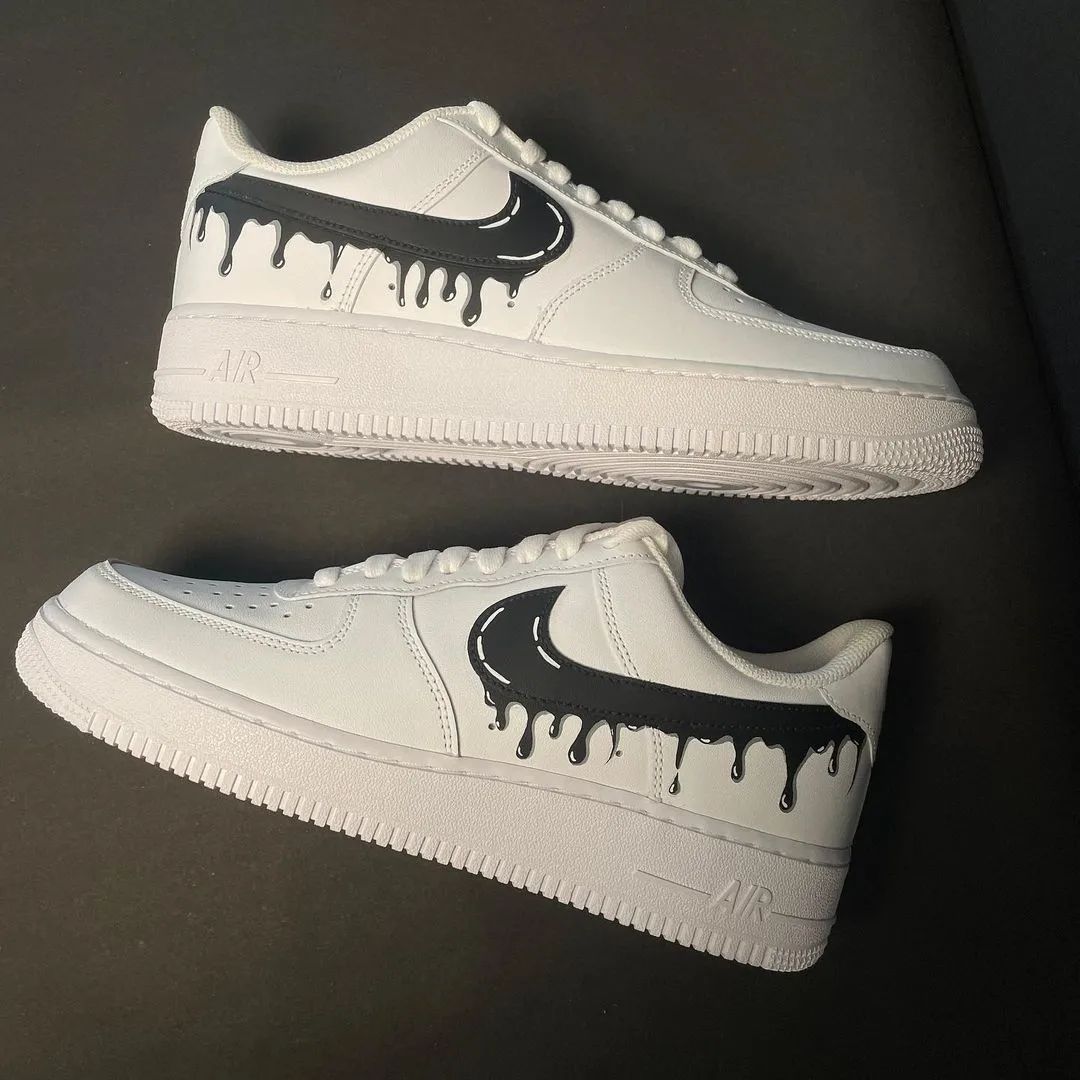 Black Dripping Custom Sneakers Air Force 1