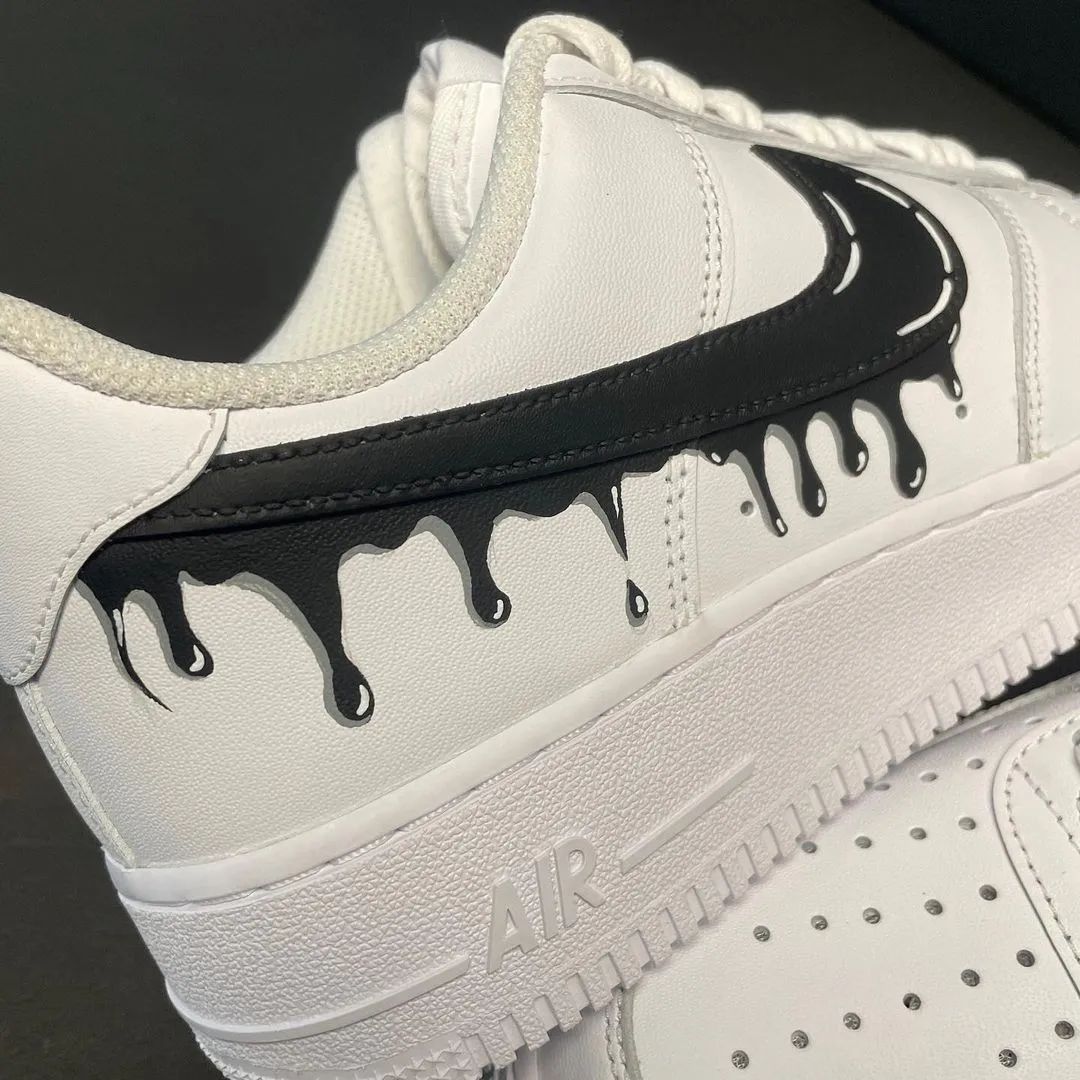 Black Dripping Custom Sneakers Air Force 1