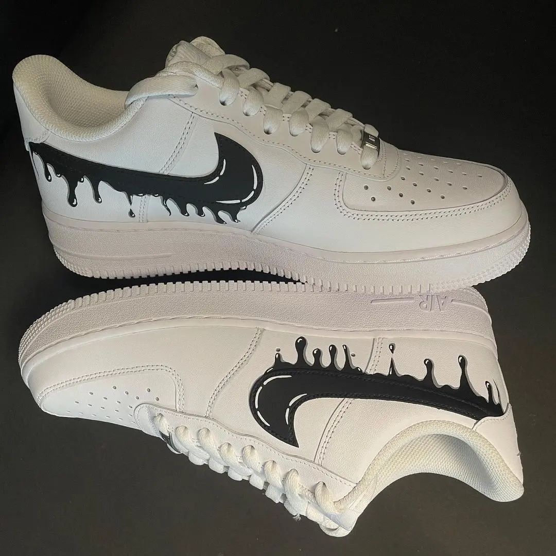 Black Dripping Custom Sneakers Air Force 1