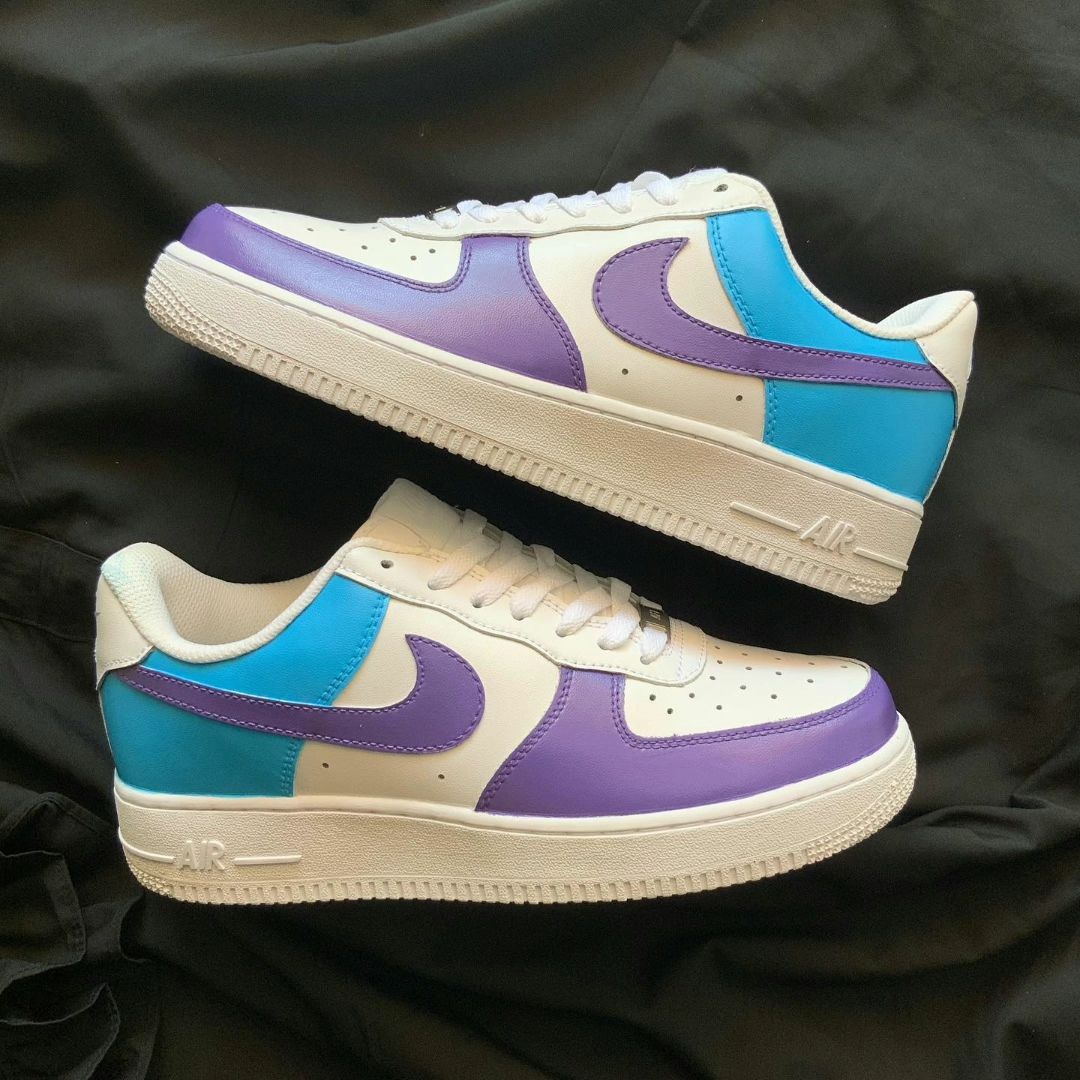 Blue Purple Custom Sneakers Air Force 1