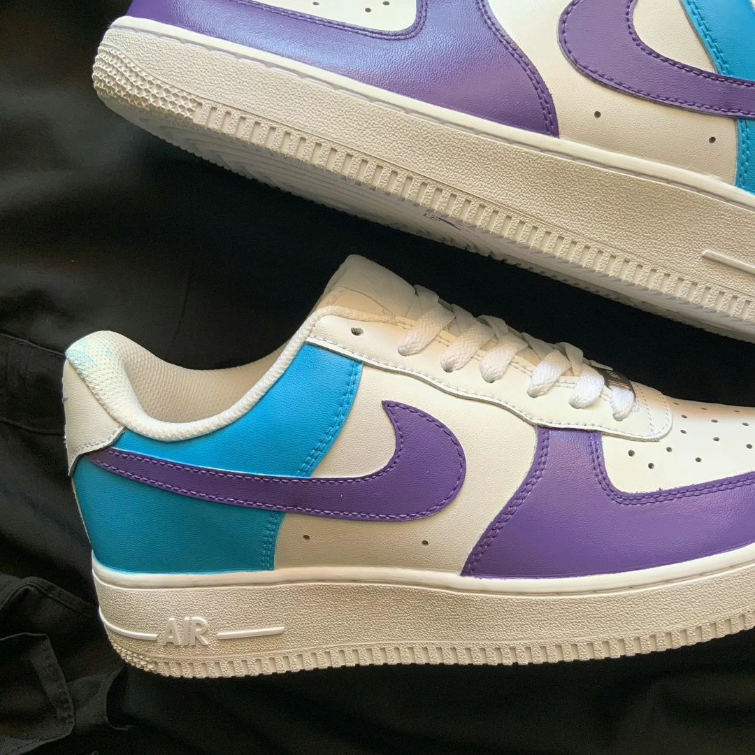 Blue Purple Custom Sneakers Air Force 1