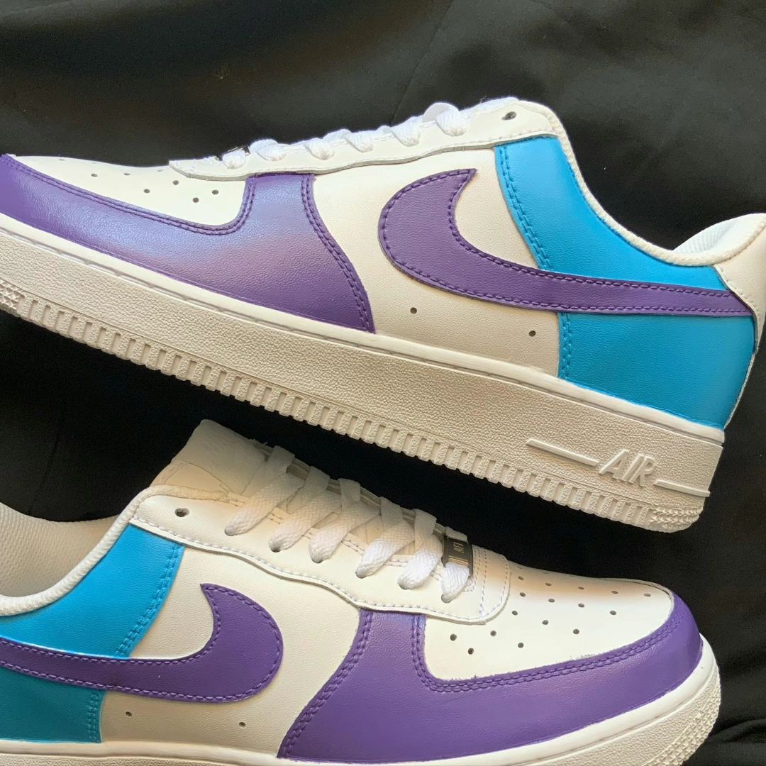 Blue Purple Custom Sneakers Air Force 1