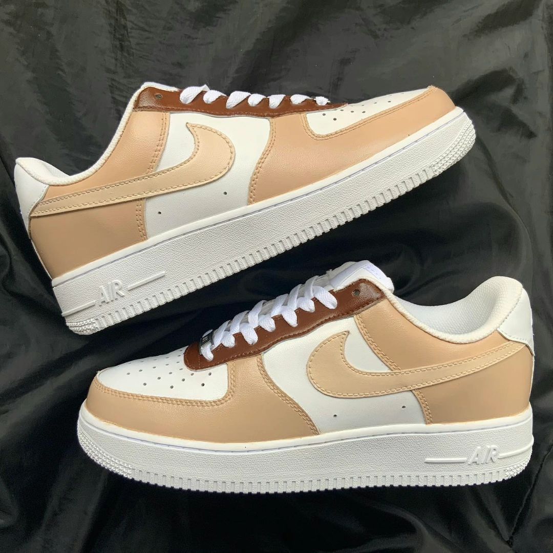 Beige Brown Custom Sneakers Air Force 1