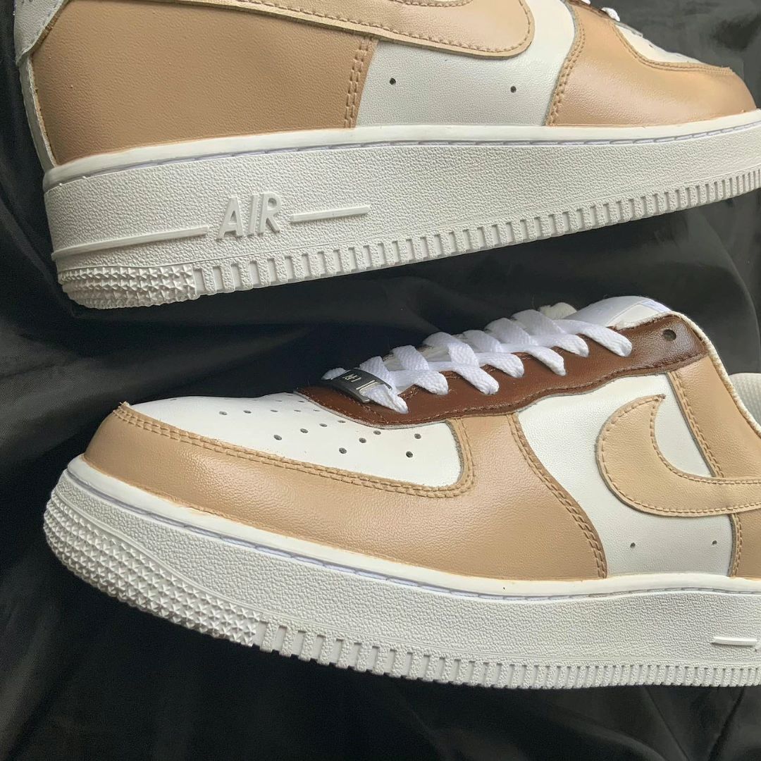 Beige Brown Custom Sneakers Air Force 1