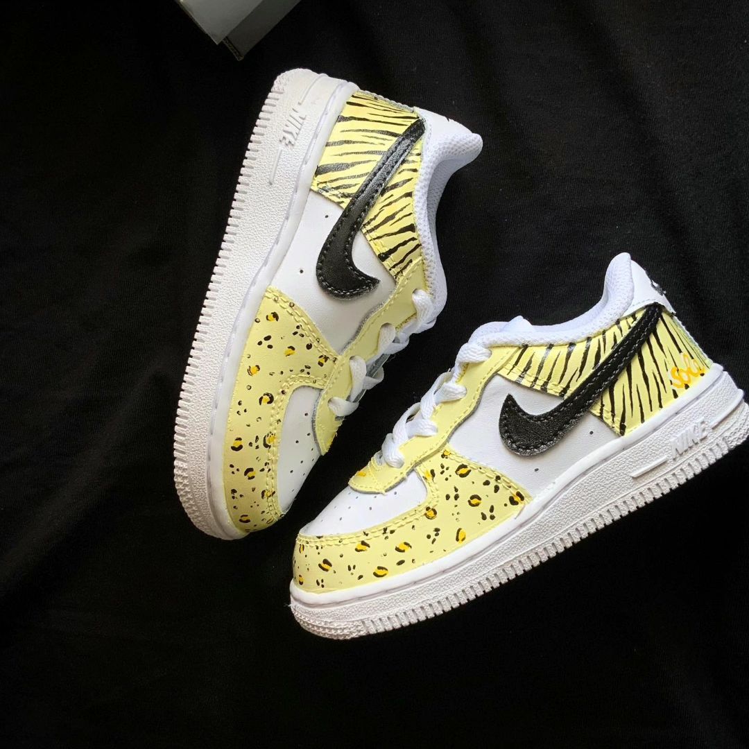 Yellow Leopard Custom Sneakers Air Force 1