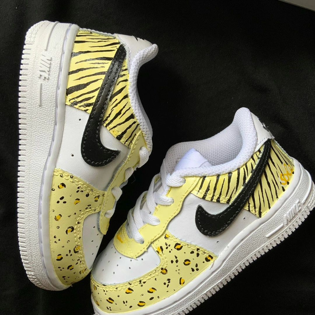 Yellow Leopard Custom Sneakers Air Force 1