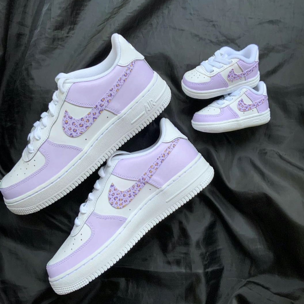 Purple Leopard Custom Sneakers Air Force 1