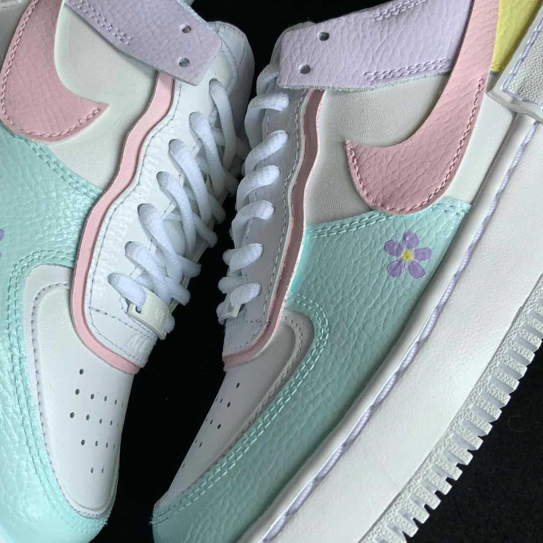 Pastel Flower Shadow Custom Sneakers Air Force 1