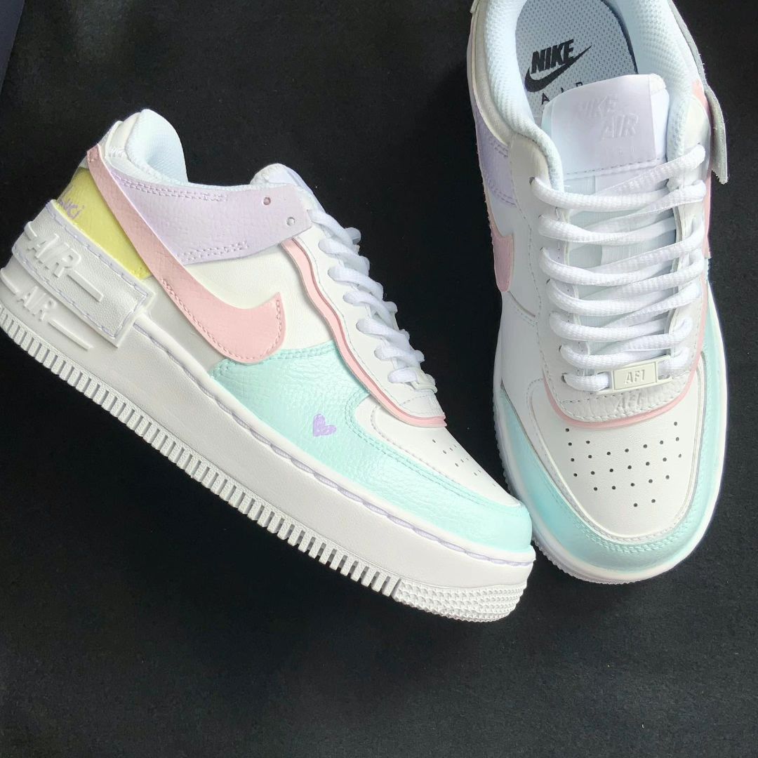 Pastel Flower Shadow Custom Sneakers Air Force 1