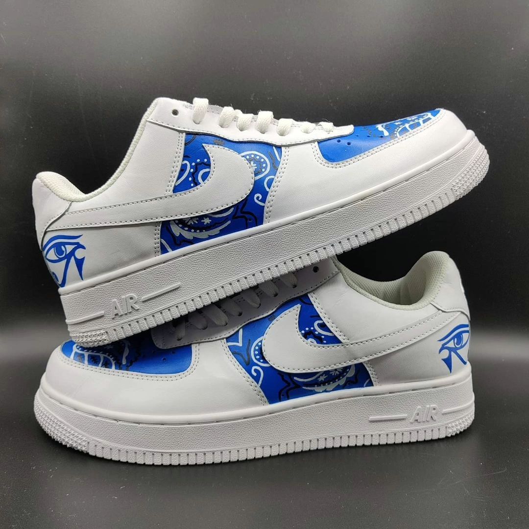 Blue Bandana Custom Sneakers Air Force 1