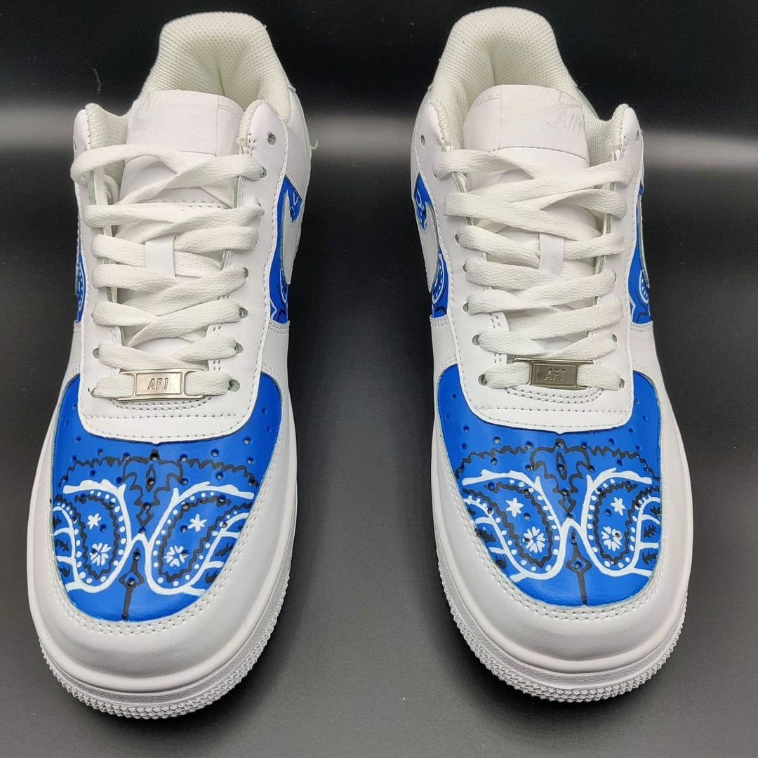 Blue Bandana Custom Sneakers Air Force 1