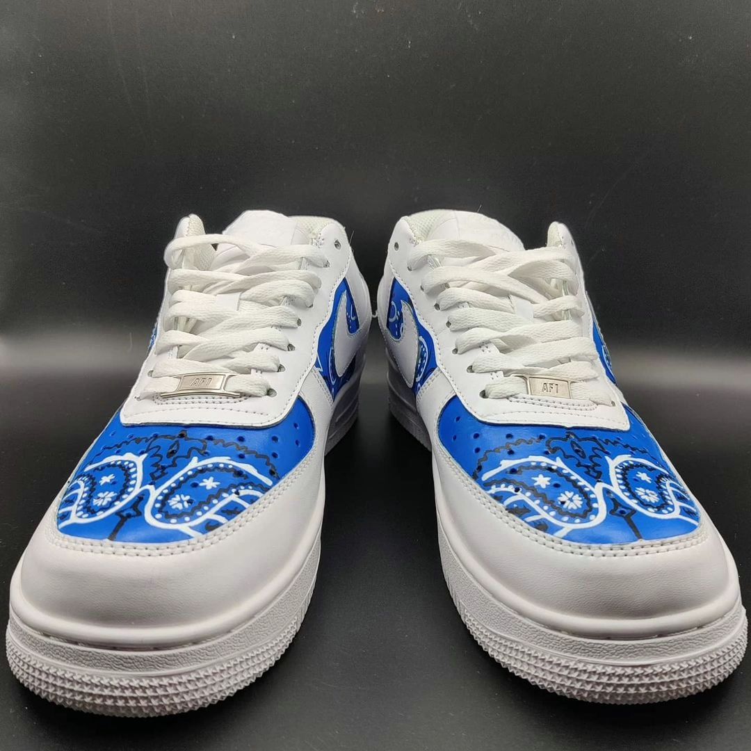 Blue Bandana Custom Sneakers Air Force 1