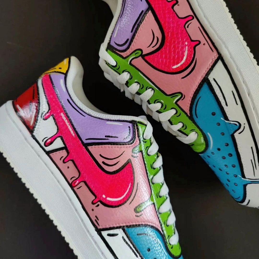 Colorful Cartoon Dripping Custom Sneakers Nike Count