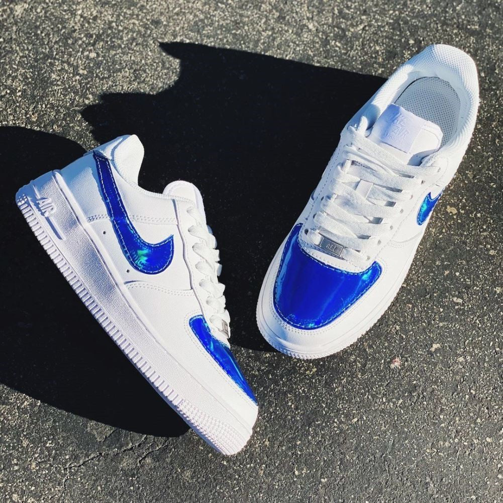 Blue Reflective Custom Sneakers Air Force 1