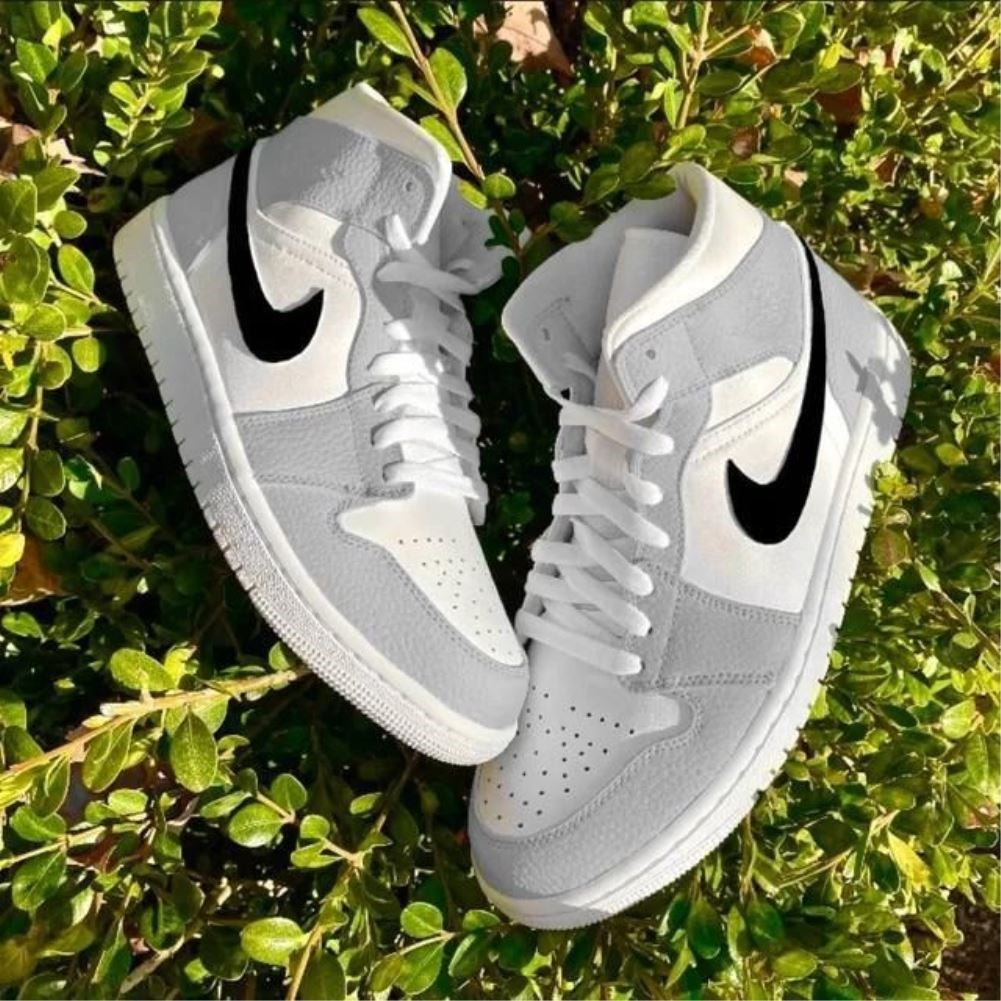 Grey Black Custom Sneakers Air Jordan 1