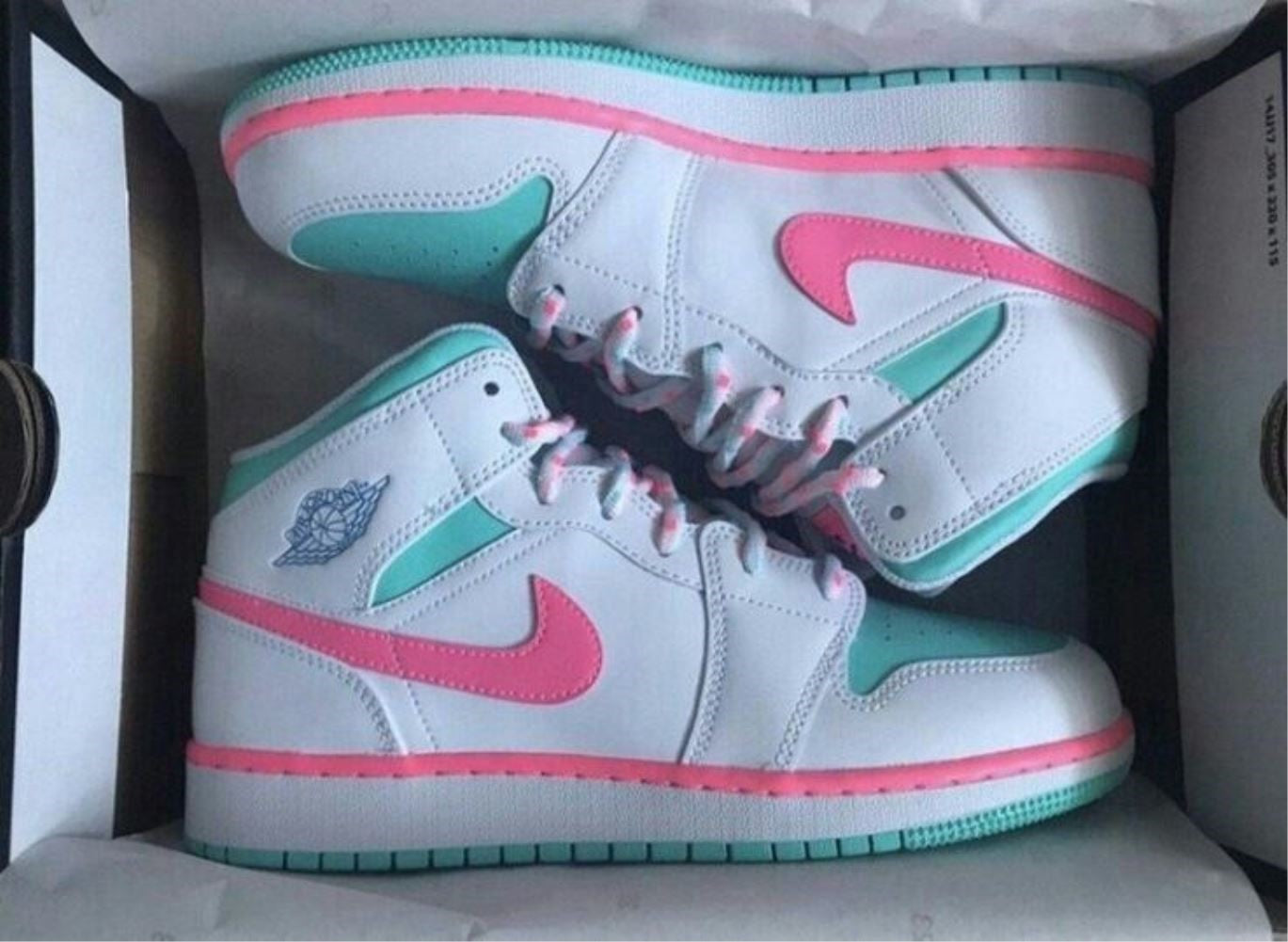 Green Pink Custom Sneakers Air Jordan 1