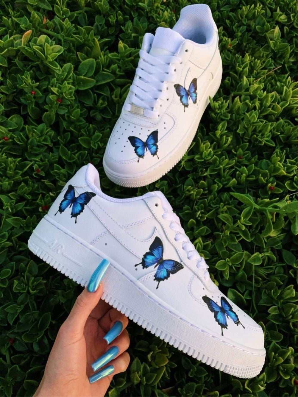 Blue Butterflies Custom Sneakers Air Force 1