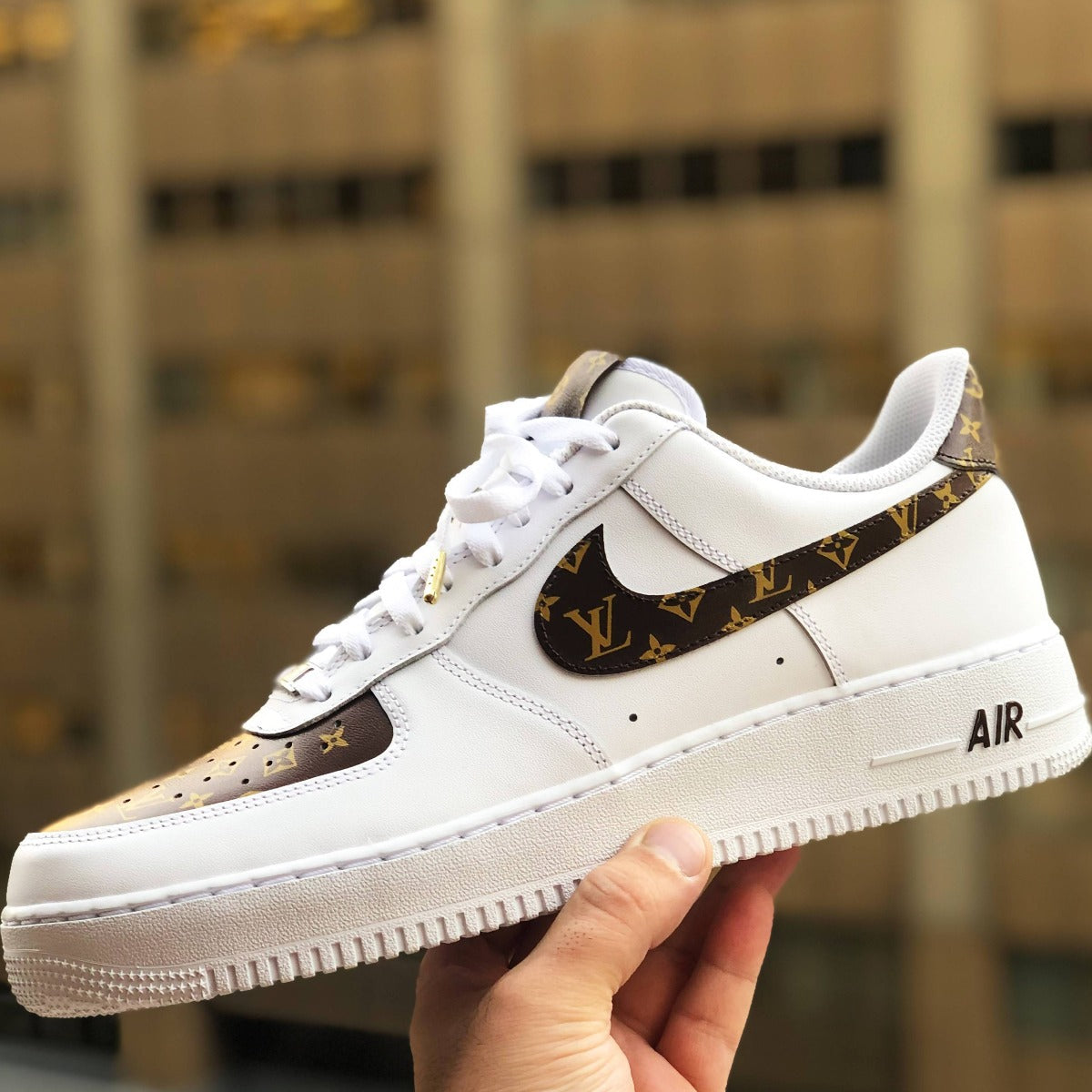 Brown LV Custom Sneakers Air Force 1